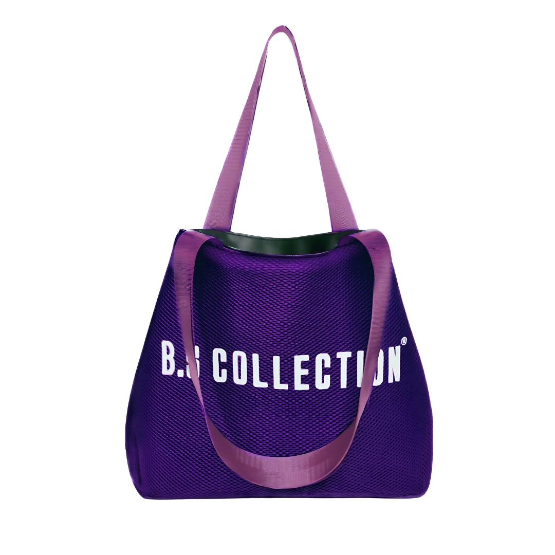 Uni-bag Tote Bag for Women in Double-Face Leather and Fabric Lightweight, Elegant & Practical for Work and University - Purple
