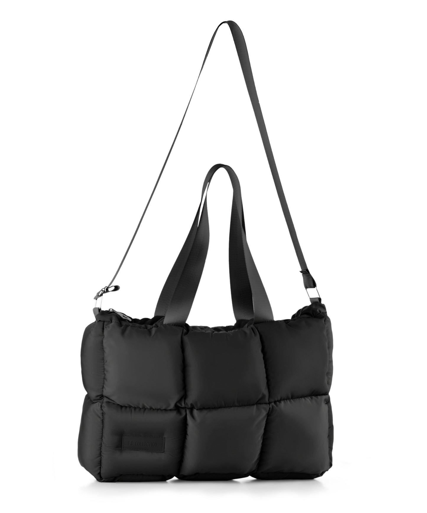 Large Capacity Waterproof High Quilted Shoulder Bag & Handbag in Black