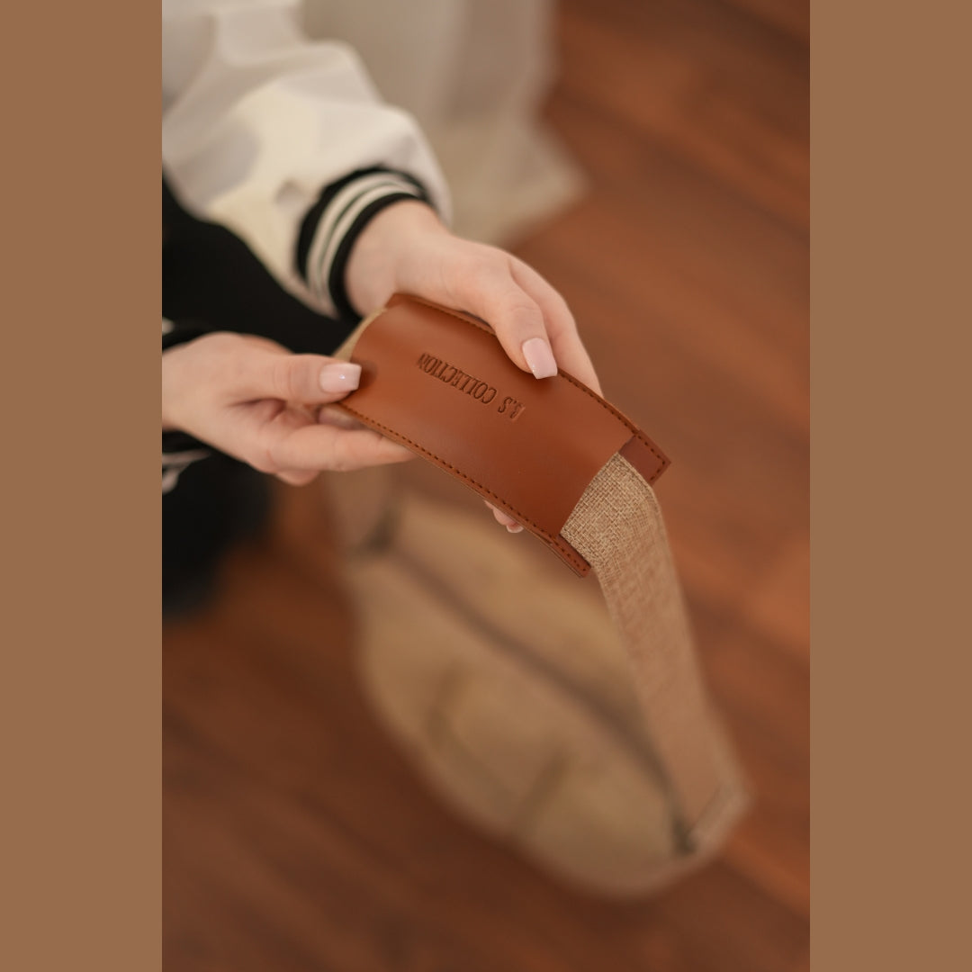 Elegant and Practical BS Crossbody Bag with a Modern Design in Cafe