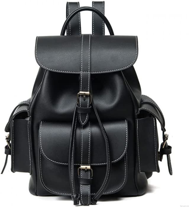 BS Backpack Leather Bag - Black