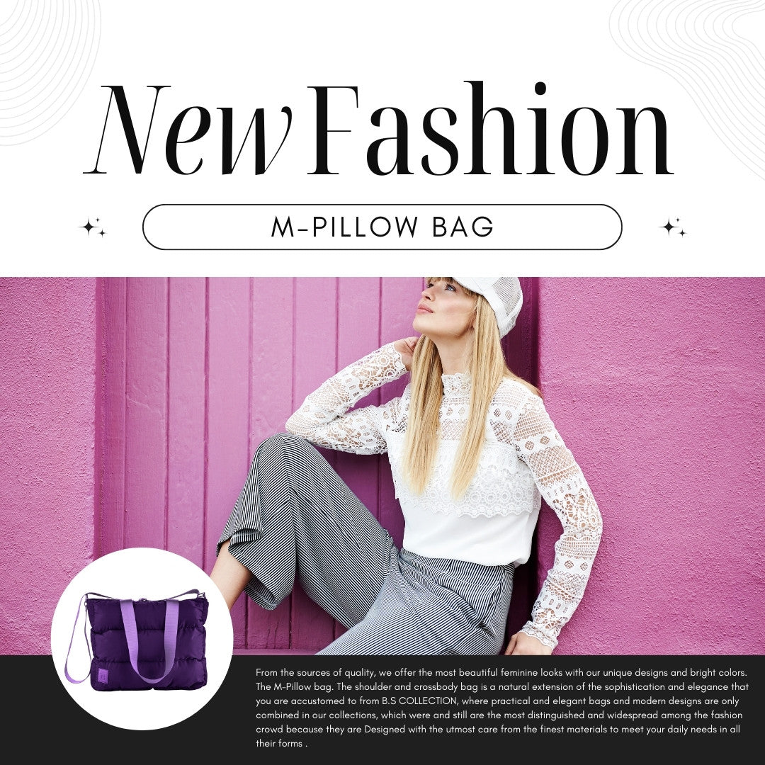 Large Capacity Waterproof High Quilted Shoulder Bag & Crossbag in Purple