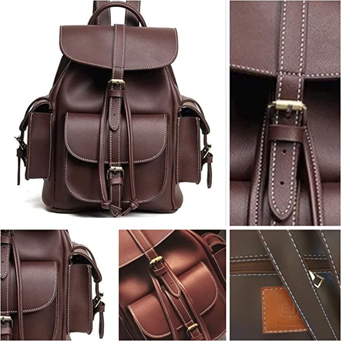 BS Backpack Leather Bag - Brown