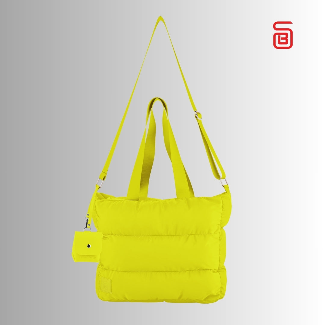 Large Capacity Waterproof High Quilted Shoulder Bag & Crossbag in Yellow
