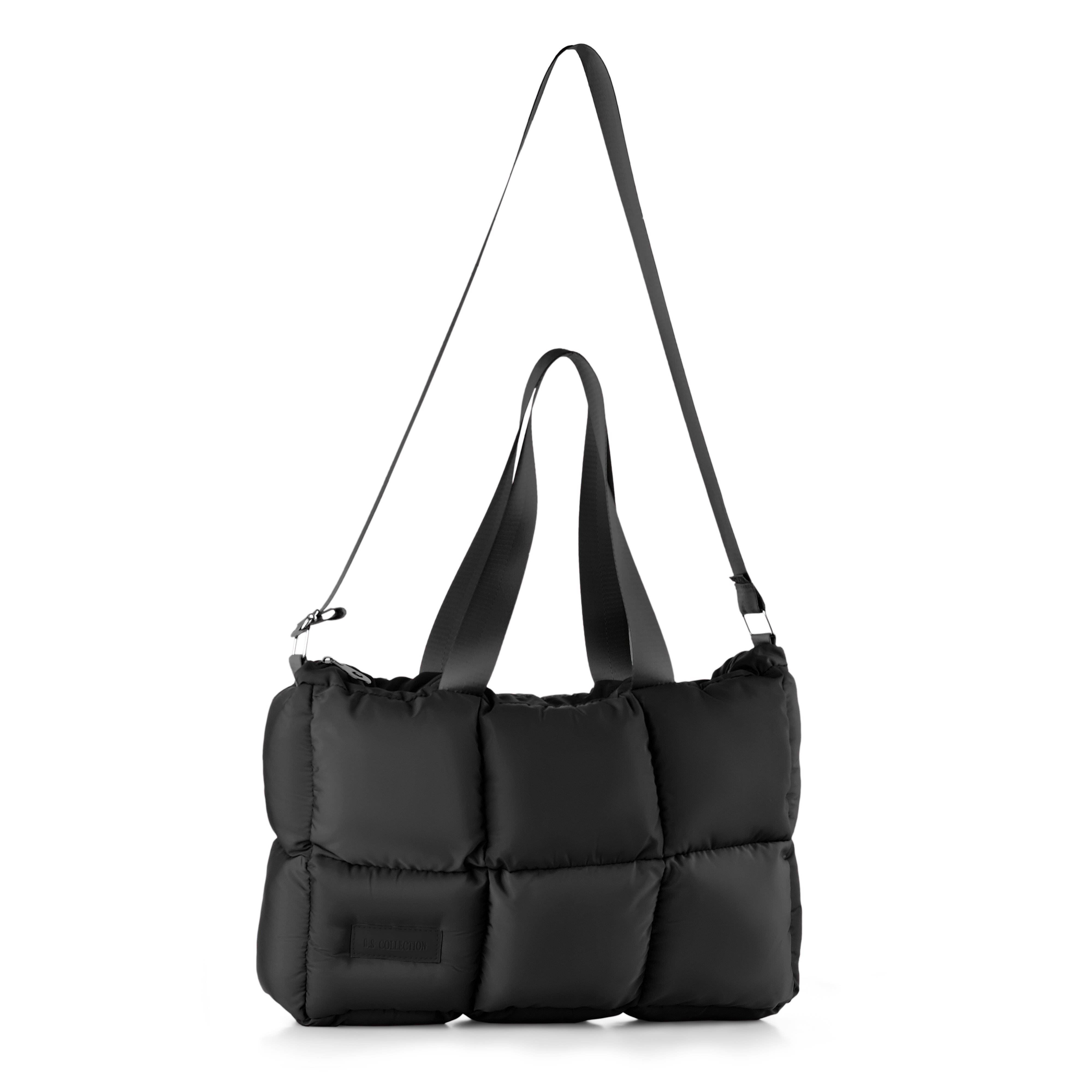 Large Capacity Waterproof High Quilted Shoulder Bag & Handbag in Black