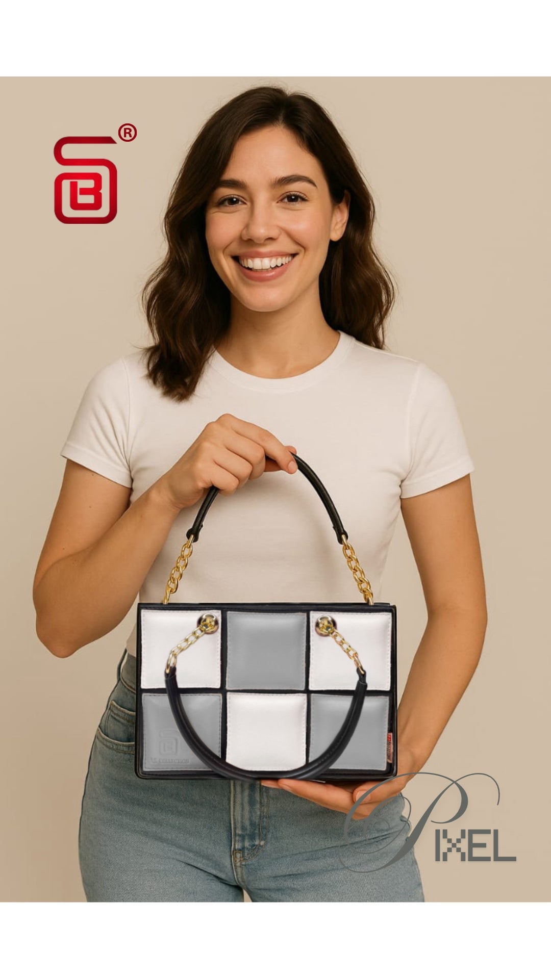 Elegant hand bag and shoulder bag for women - Grey