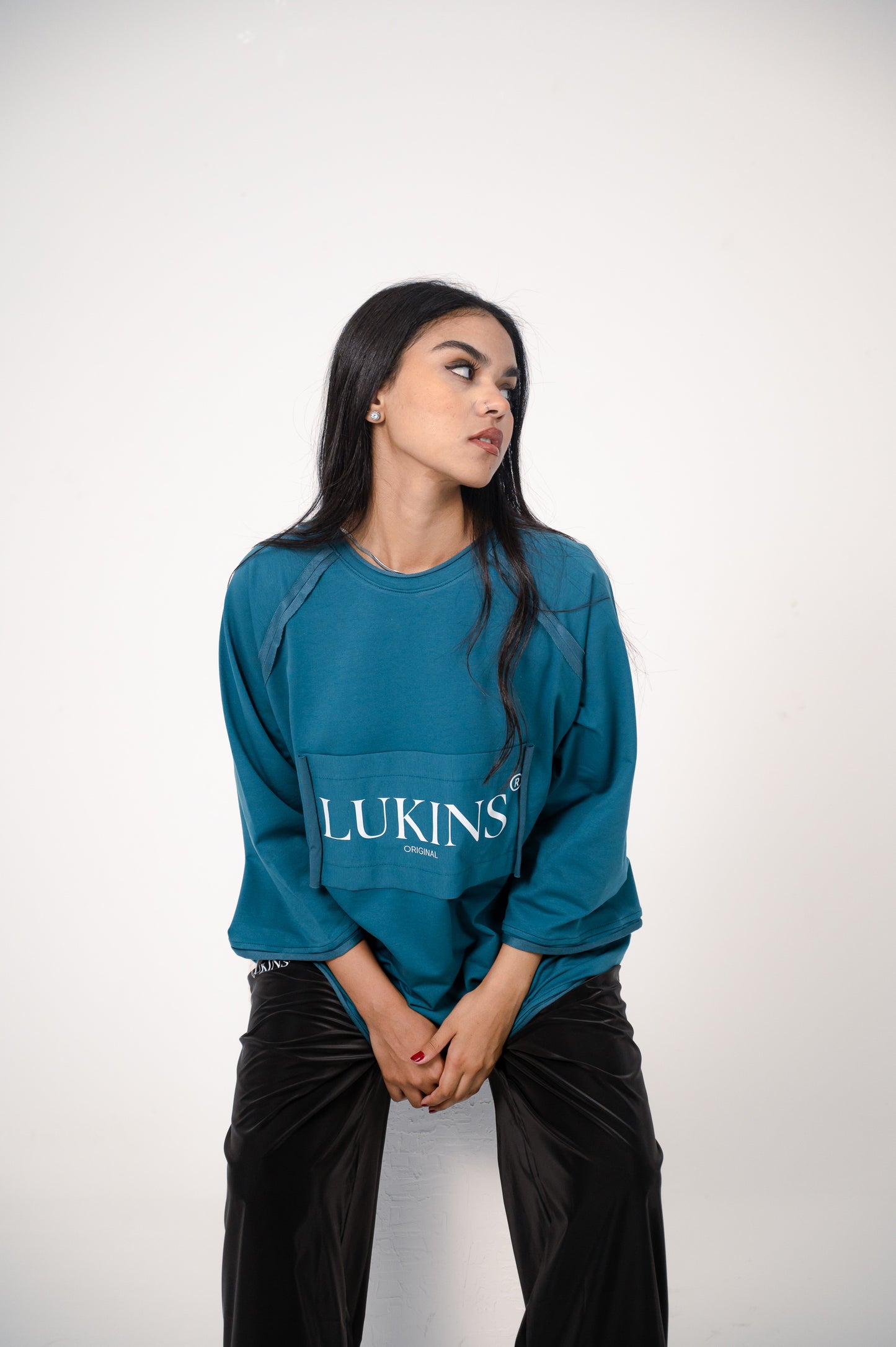 T-shirt Casual Modern - Teal blue