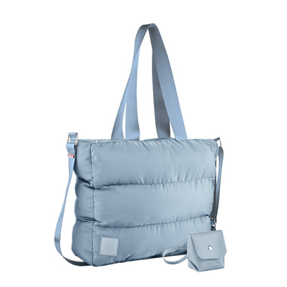 Large Capacity Waterproof High Quilted Shoulder Bag & Crossbag in Babyblue
