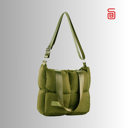 Large Capacity Waterproof High Quilted Shoulder Bag & Crossbag in Oily