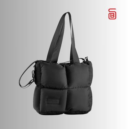 Large Capacity Waterproof High Quilted Shoulder Bag & Crossbag in Black