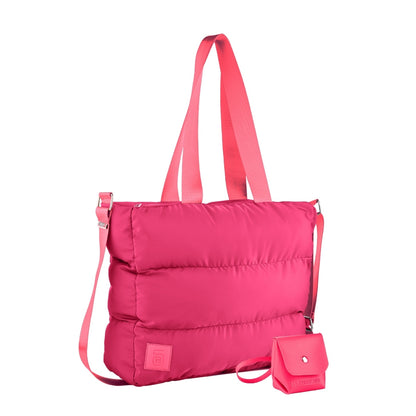 Large Capacity Waterproof High Quilted Shoulder Bag & Crossbag in Pink