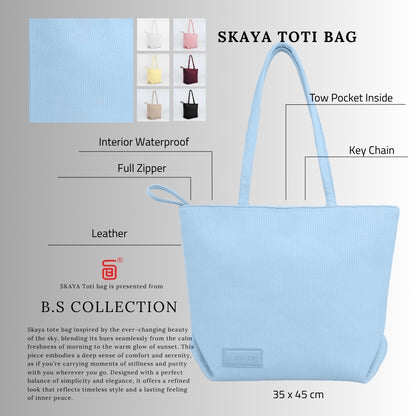 Women's tote bag, practical and comfortable design - Babyblue