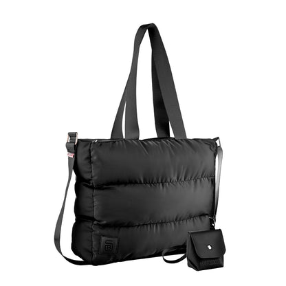 Large Capacity Waterproof High Quilted Shoulder Bag & Crossbag in Black