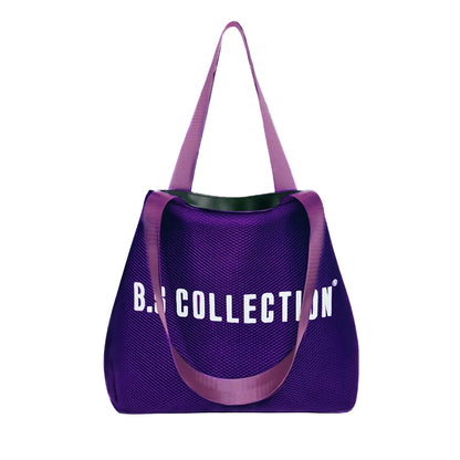 Uni-bag Tote Bag for Women in Double-Face Leather and Fabric Lightweight, Elegant & Practical for Work and University - Purple