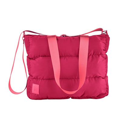 Large Capacity Waterproof High Quilted Shoulder Bag & Crossbag in Pink