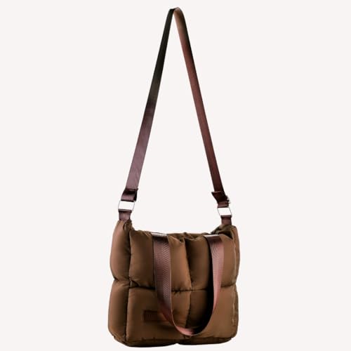 Large Capacity Waterproof High Quilted Shoulder Bag & Crossbag in Brown