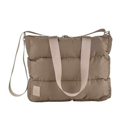Large Capacity Waterproof High Quilted Shoulder Bag & Crossbag in Cafe