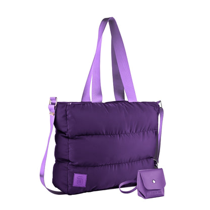 Large Capacity Waterproof High Quilted Shoulder Bag & Crossbag in Purple