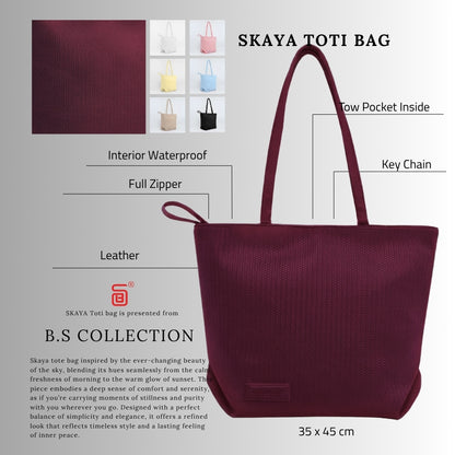Women's tote bag, practical and comfortable design - Burgundy