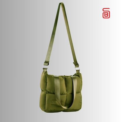 Large Capacity Waterproof High Quilted Shoulder Bag & Crossbag in Oily