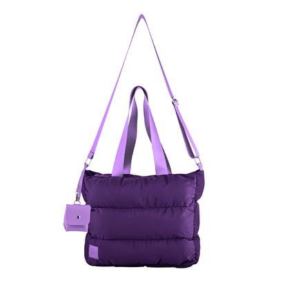 Large Capacity Waterproof High Quilted Shoulder Bag & Crossbag in Purple