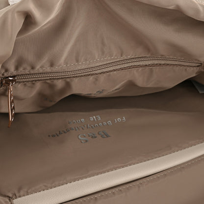 Large Capacity Waterproof High Quilted Shoulder Bag & Crossbag in Cafe