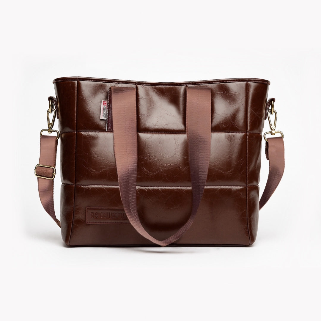 Soft Leather B.S bag tote bag and shoulder bag for girls - Brown