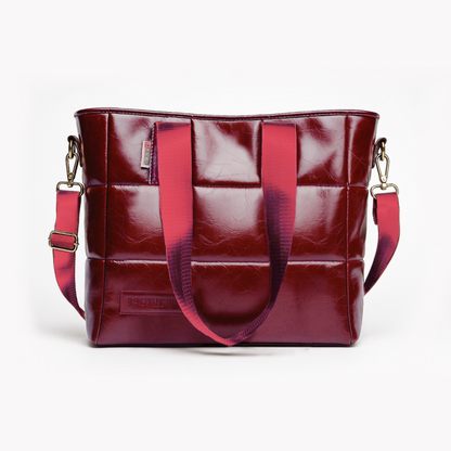 Soft Leather B.S bag tote bag and shoulder bag for girls - Burgundy