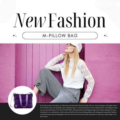 Large Capacity Waterproof High Quilted Shoulder Bag & Crossbag in Purple
