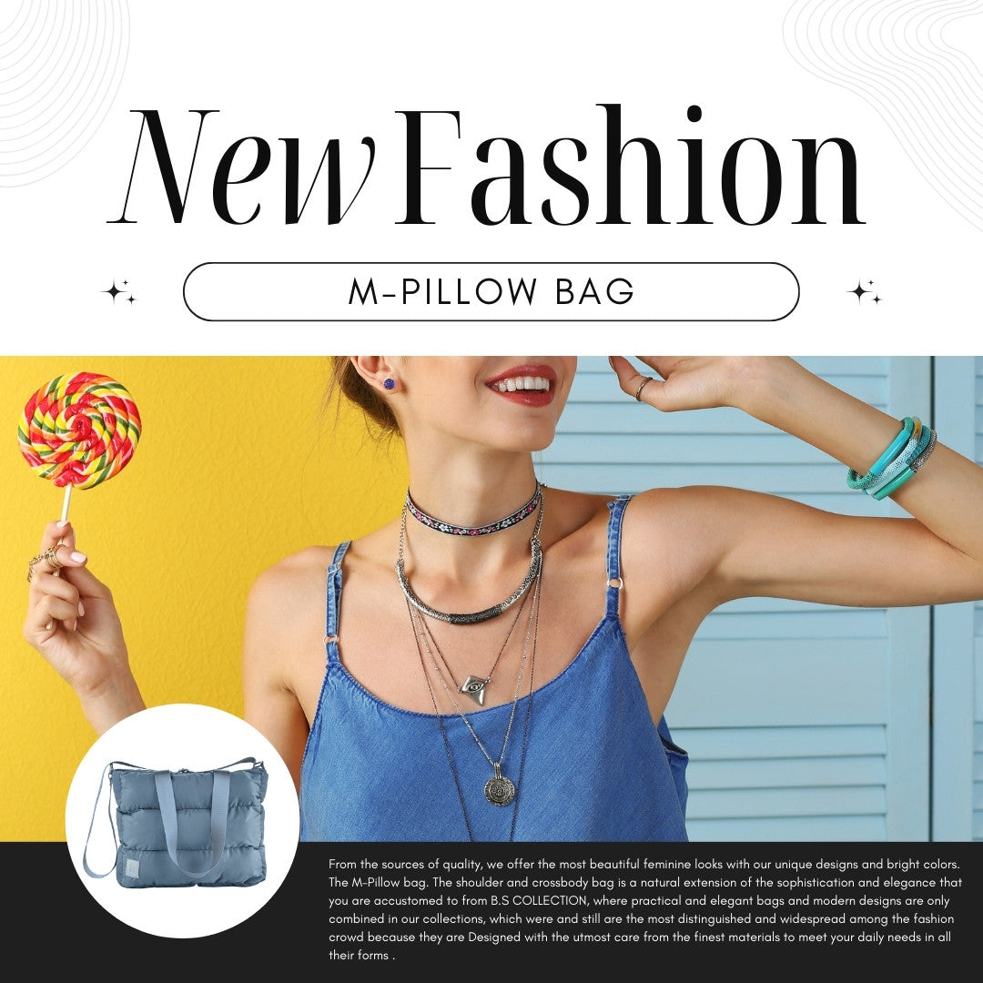 Large Capacity Waterproof High Quilted Shoulder Bag & Crossbag in Babyblue