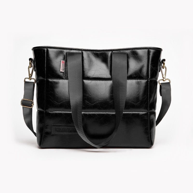Soft Leather B.S bag tote bag and shoulder bag for girls - Black