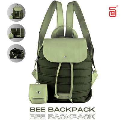 Backpack in Soft Fabric Waterproof Quilted Design Oily