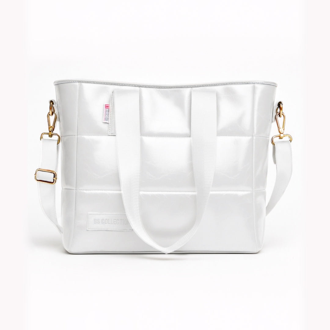 Soft Leather B.S bag tote bag and shoulder bag for girls - White