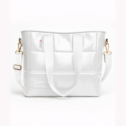 Soft Leather B.S bag tote bag and shoulder bag for girls - White