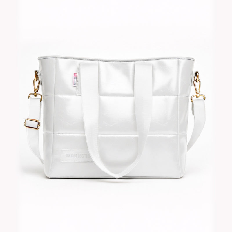 Soft Leather B.S bag tote bag and shoulder bag for girls - White