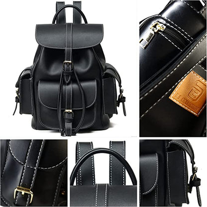 BS Backpack Leather Bag - Black