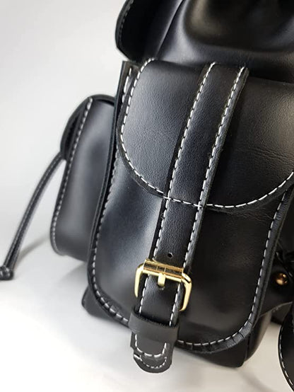BS Backpack Leather Bag - Black