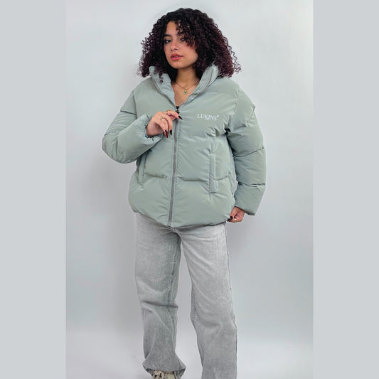 High-Quality Mint Green Women’s Waterproof Jacket – Stylish Winter Design and Rain-Resistant
