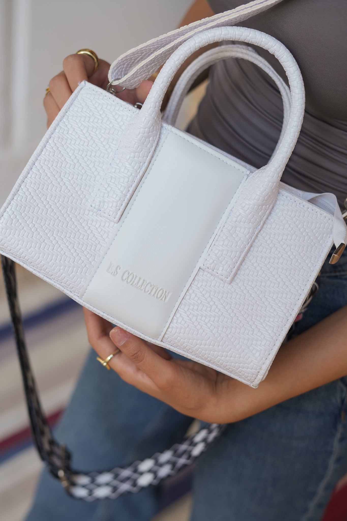 Mini Cross BS Leather Bag - White