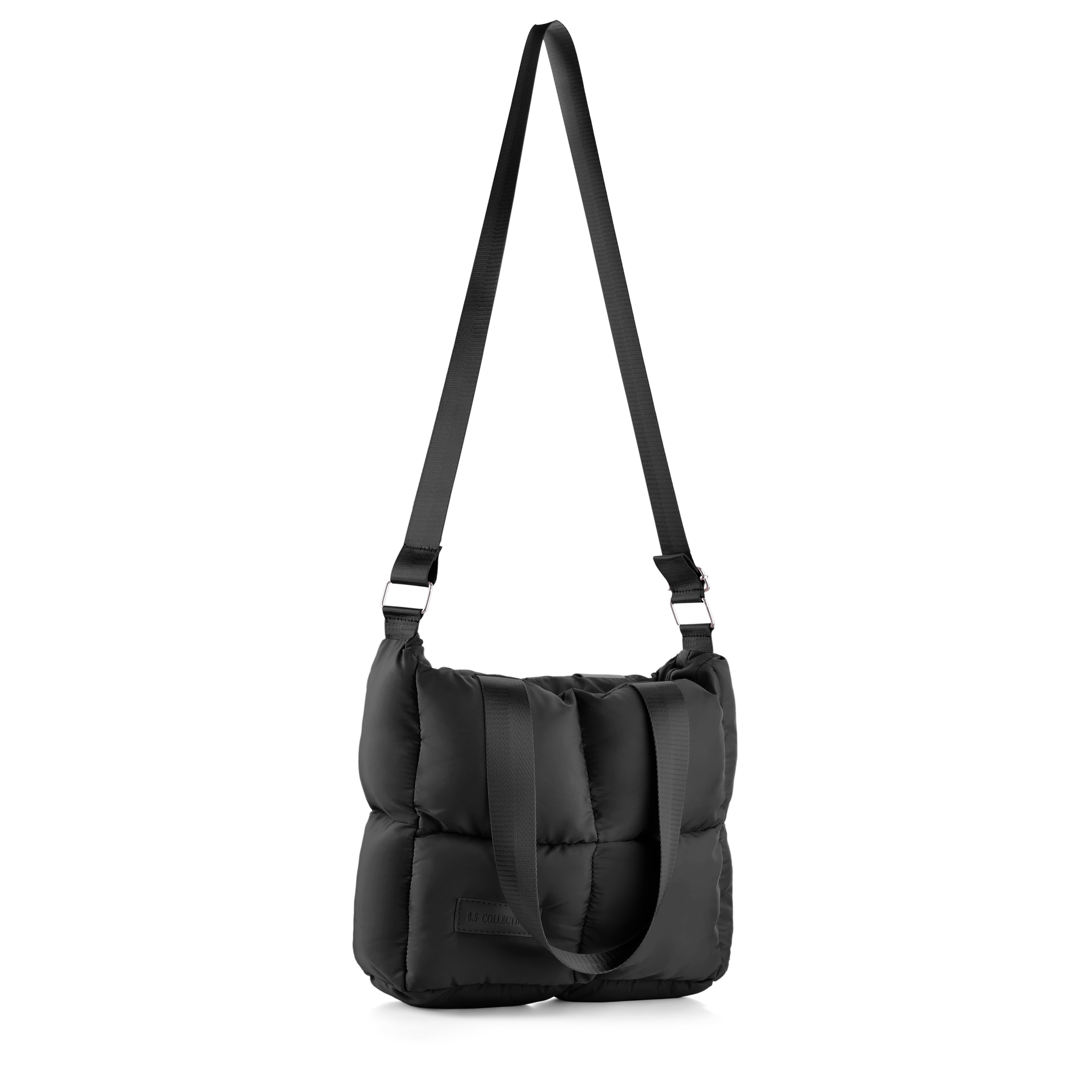 Large Capacity Waterproof High Quilted Shoulder Bag & Crossbag in Black