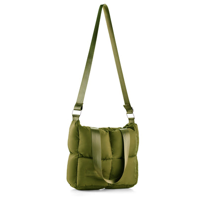 Large Capacity Waterproof High Quilted Shoulder Bag & Crossbag in Oily