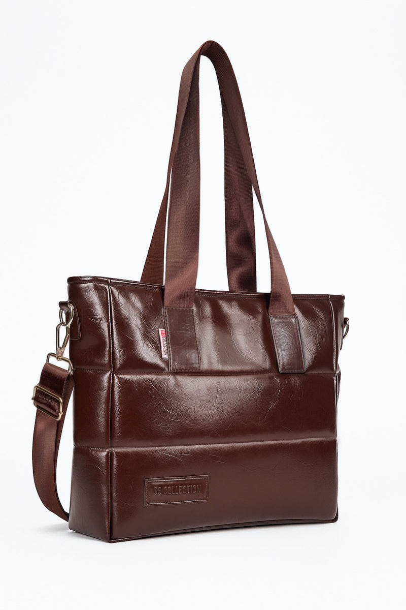 Soft Leather B.S bag tote bag and shoulder bag for girls - Brown