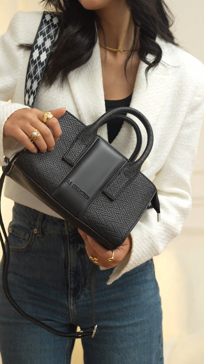 Mini Cross BS Leather Bag - Black