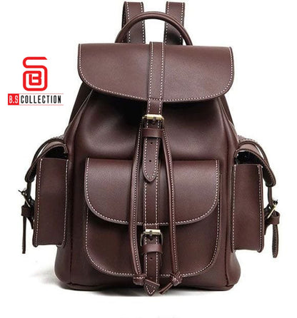 BS Backpack Leather Bag - Brown