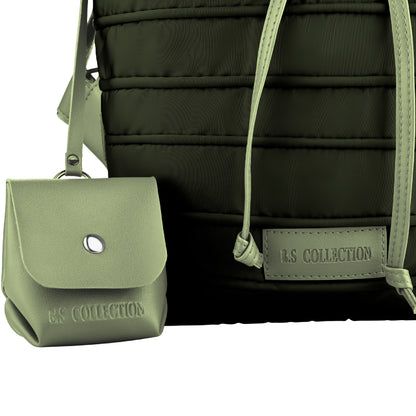 Backpack in Soft Fabric Waterproof Quilted Design Oily