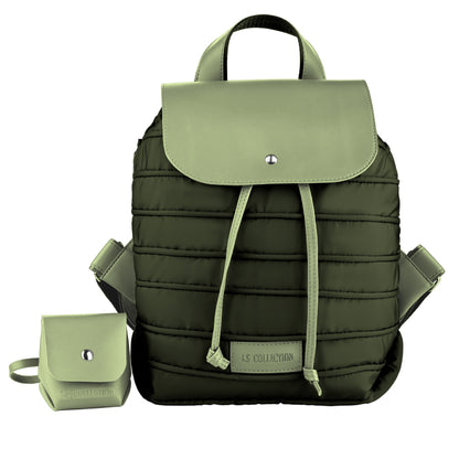 Backpack in Soft Fabric Waterproof Quilted Design Oily