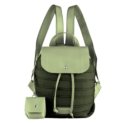 Backpack in Soft Fabric Waterproof Quilted Design Oily