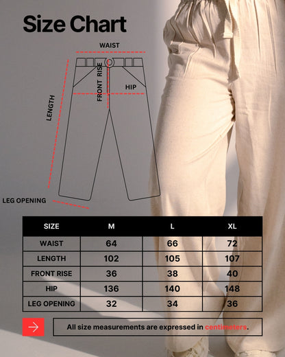Oversized Linen Set with Leaf Embroidery - Red Shirt & Plain Pants
